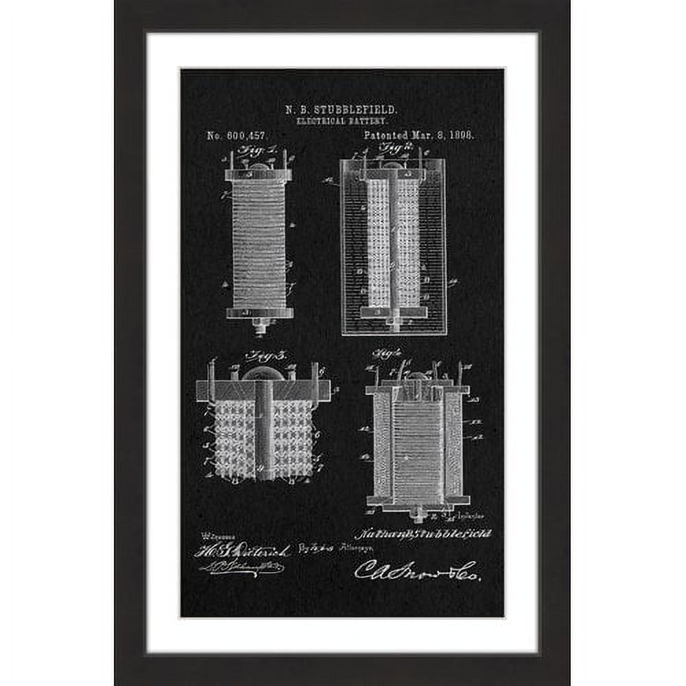"Battery 1898 Black Paper" Framed Painting Art Print