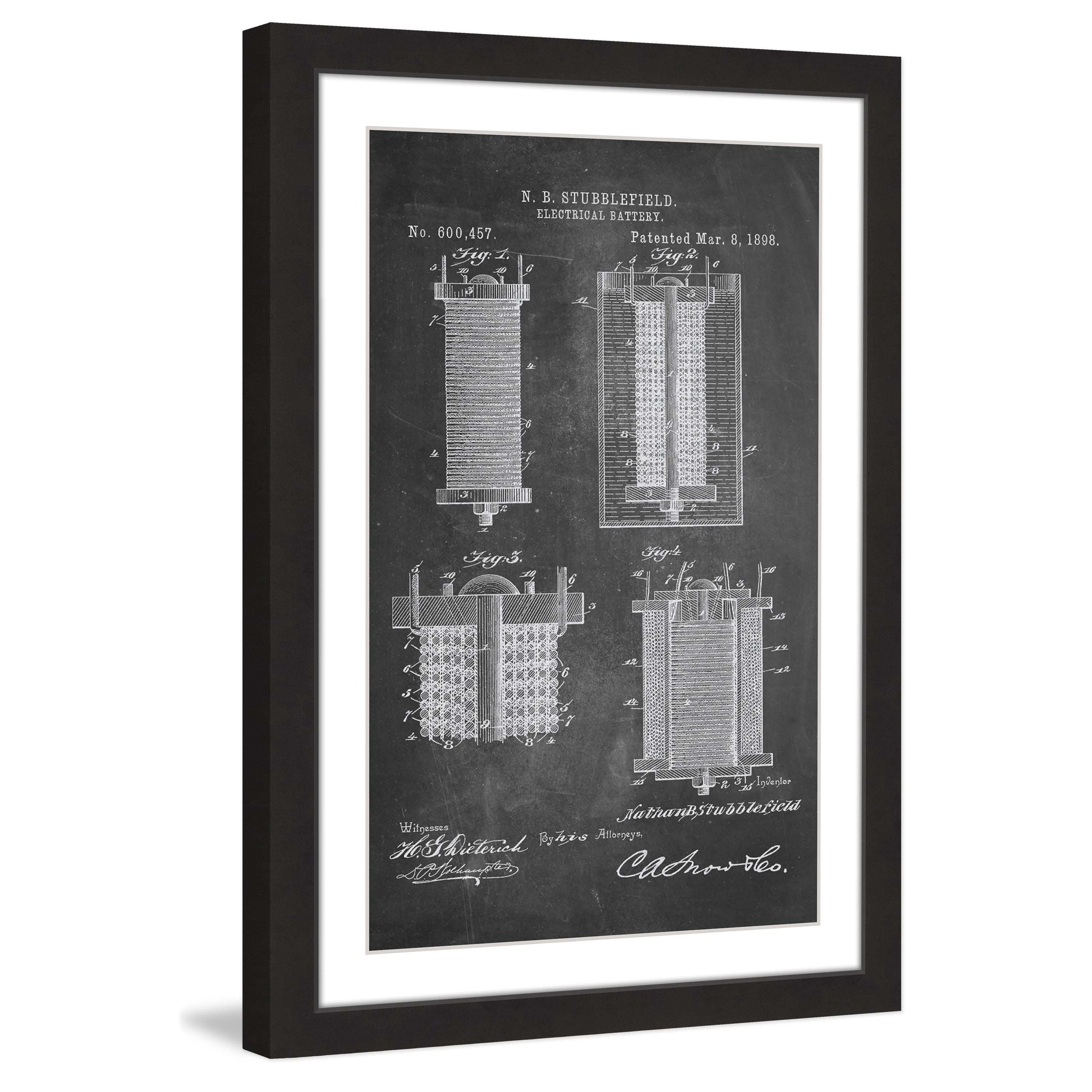 "Battery 1898 Chalk" Framed Painting Print