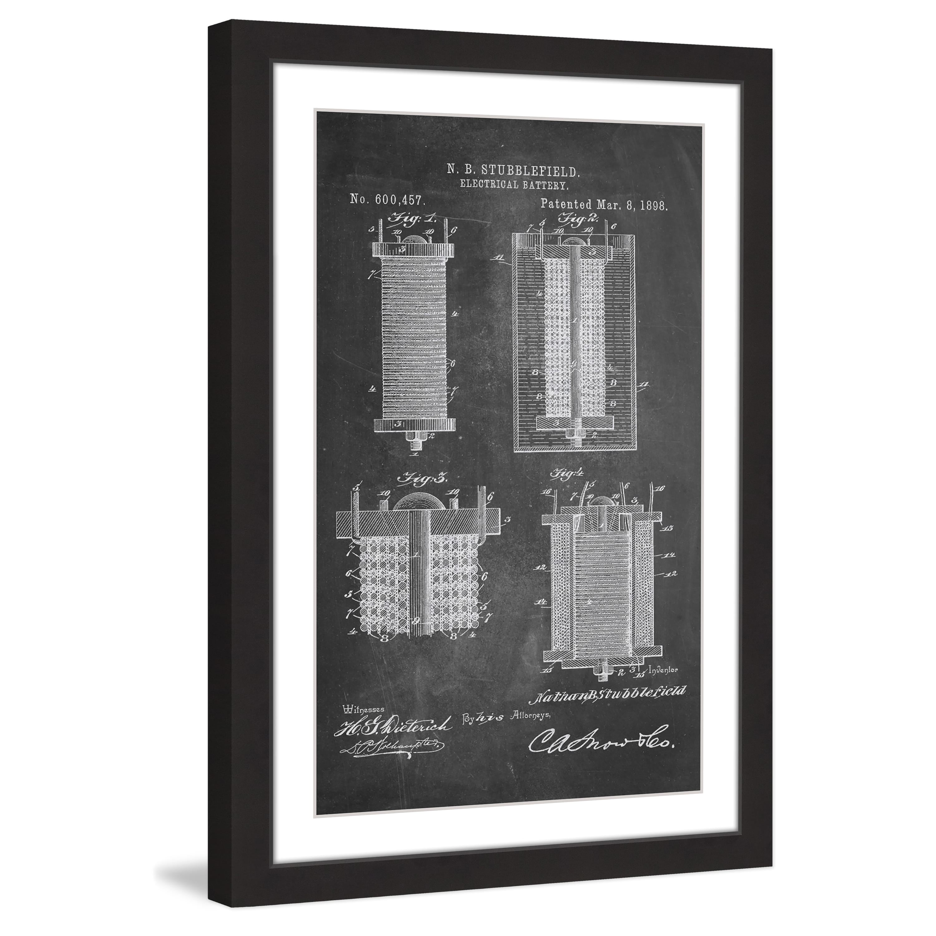 "Battery 1898 Chalk" Framed Painting Print