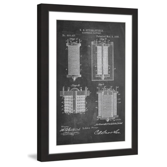 "Battery 1898 Chalk" Framed Painting Print