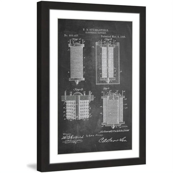 "Battery 1898 Chalk" Framed Painting Print