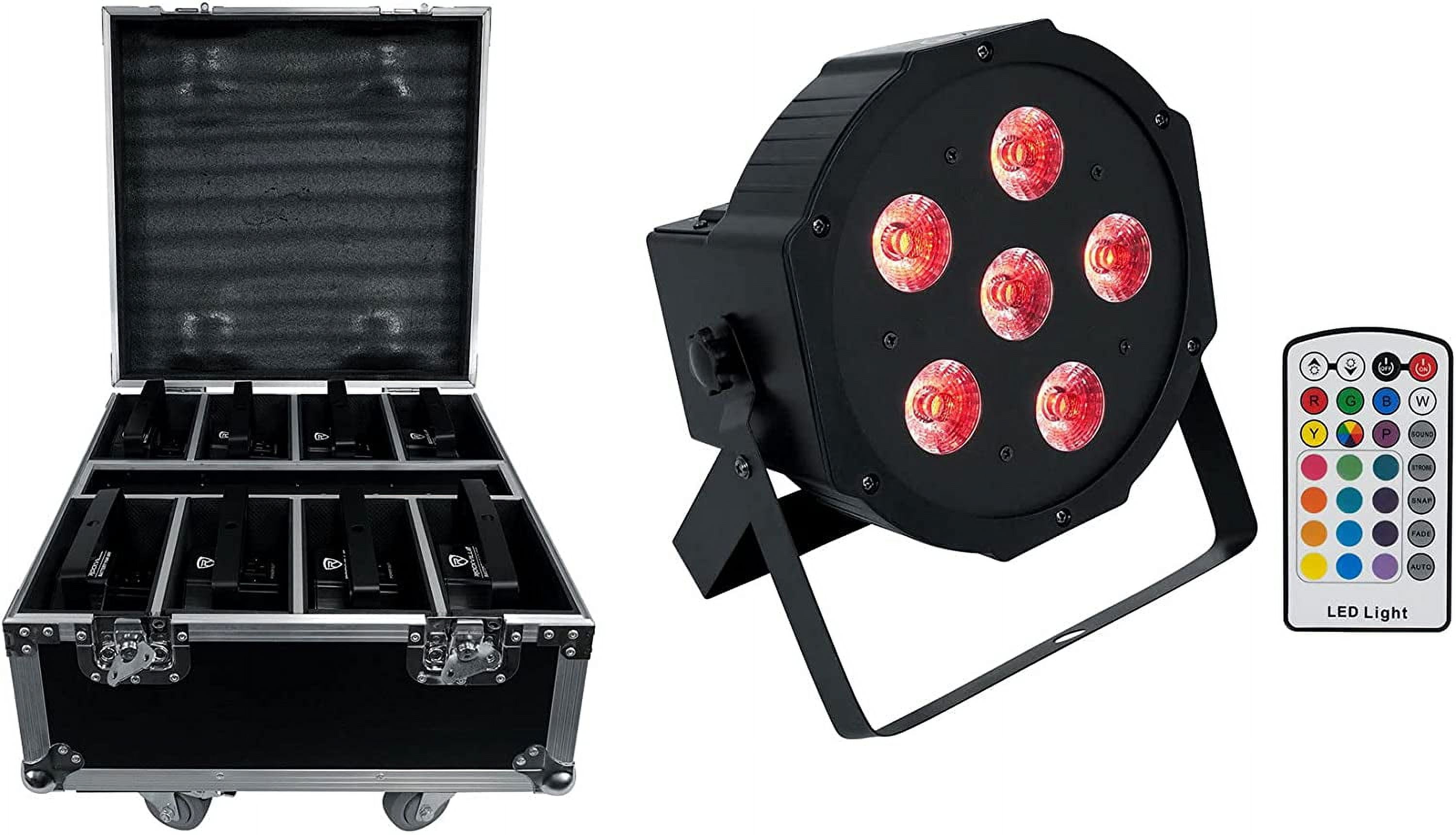 Battery 6RF Pack Black, 8 Pack Rechargeable Wash Lights with Charging