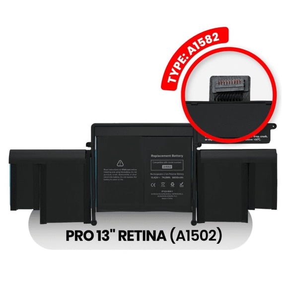 Battery (A1582) Compatible With MacBook Pro 13" Retina (A1502 / Early 2015)