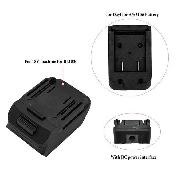 Battery Adapter Cable Connector With Dc Power Interface For Bl1830 Bl1840 Bl1850 For Dayi For A3 2106 Battery Converter Tools