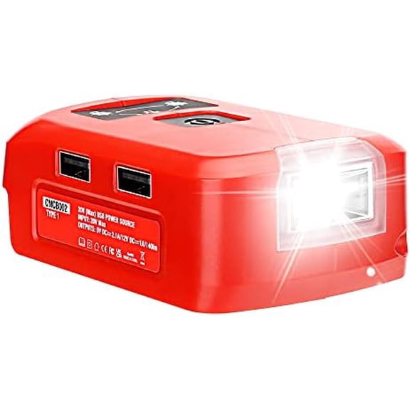 Battery Adapter Charger for Craftsman V20 Li-ion Battery, Power Source with 3W 140LM LED Light, 2 USB Ports, 12V DC Port Flashlight Worklight Outdoor Camping Lantern Light$$Tools & Hardware Other