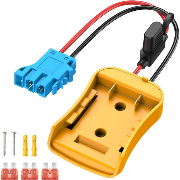 Battery Adapter Compatible with Dewalt 20V Battery, Conversion Kit with Fuse Holder and Wire Harness Connector Compatible with with Peg-Perego Kids Ride-on Toy