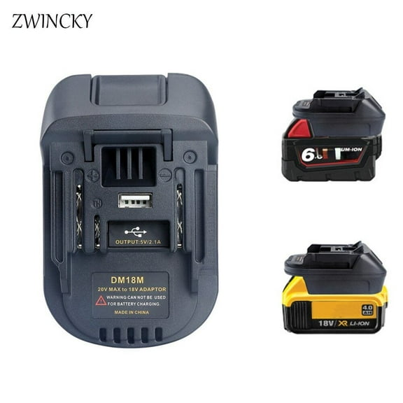 Battery Adapter Converter USB Battery Adapter Converter For 20V DEWALT Milwaukee M18 Convert to Makita 18V