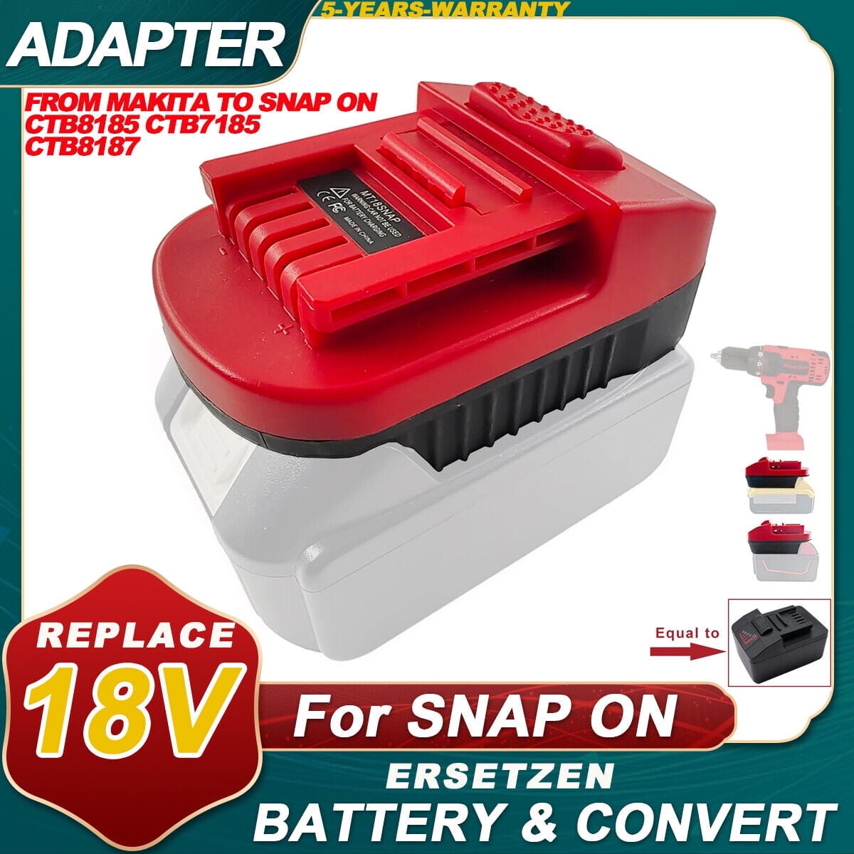 Battery Adapter For Ma*kita 18V Li-on Battery Convert To for Snap-on 18V Power Tool