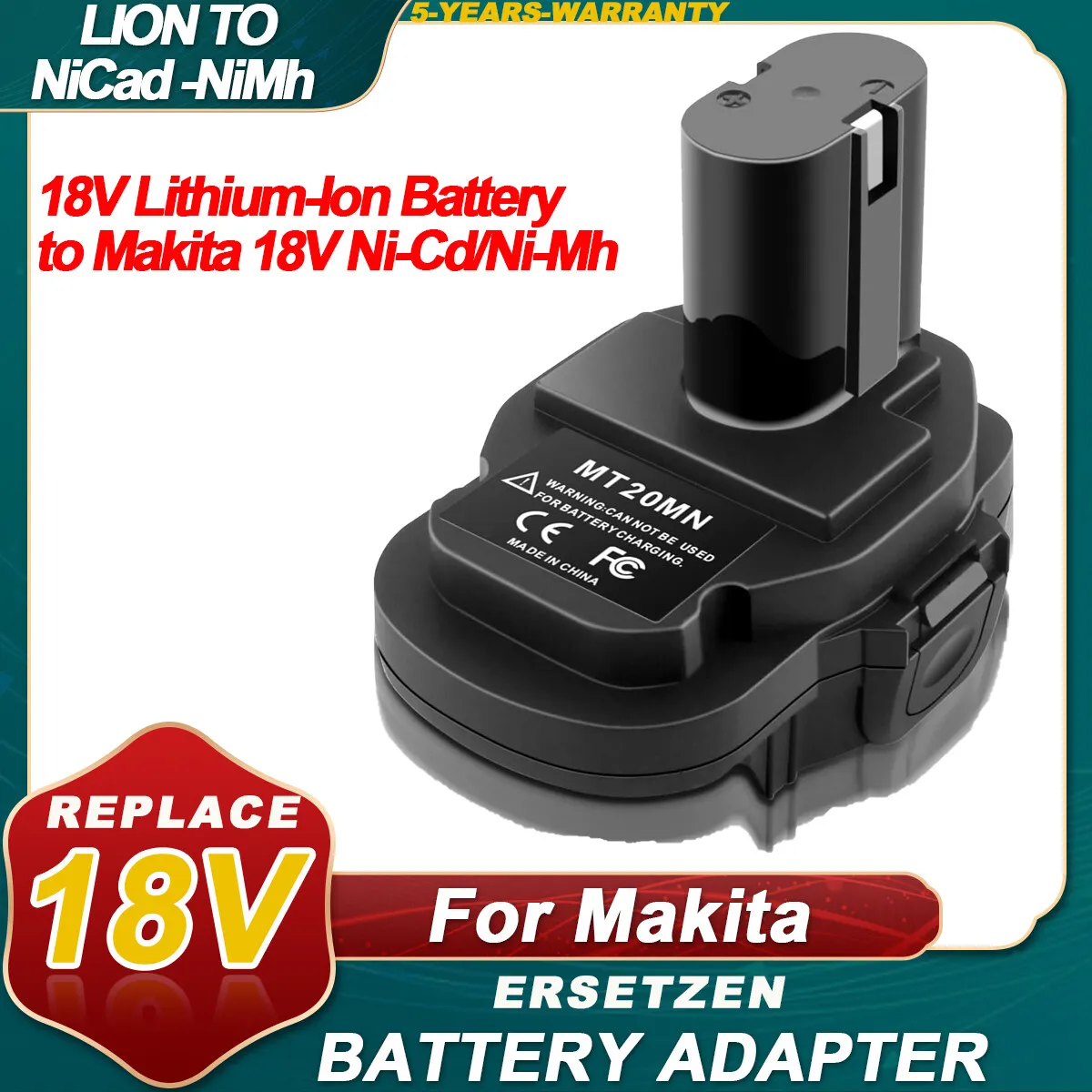 Battery Adapter for Makita 18 Volt NiCad & NiMh Cordless Power Tools