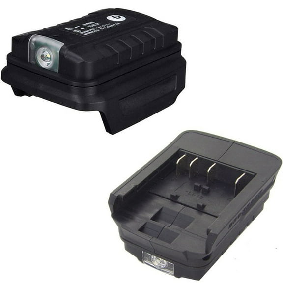 Battery Adapter for 18V Lithium Battery with Dual USB Output and LED Light