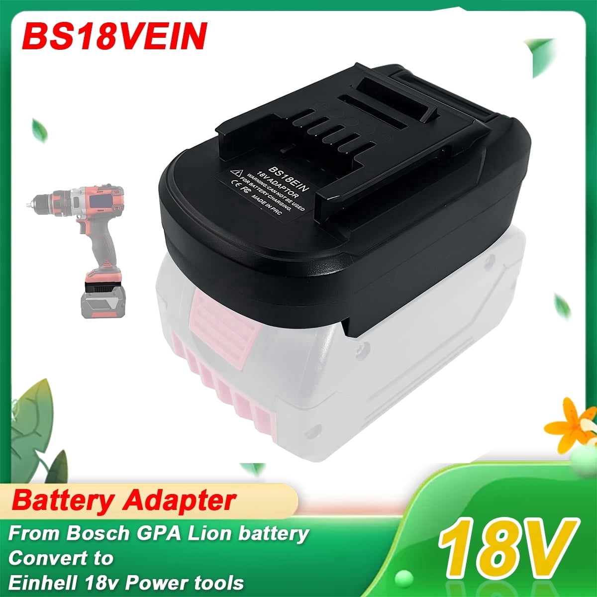 Battery Adapter for Bos*ch BAT 18V Convert to Ein*hell 18V Cordless ...