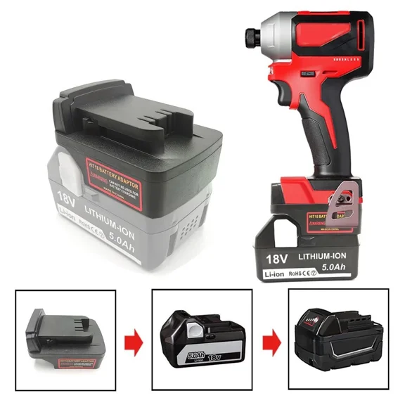 Battery Adapter for Hitachi 18V Li-Ion Battery Convert to for Milwaukee 18V Tool