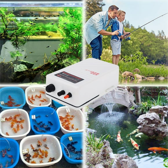 Battery Aquarium Air Pump, Quiet DC-800 Backup Fish Tank Air Bubbler, Portable Power Outage Aerator Emergency Oxygen Diffuser, Keeps Fish Safe & Bait Minnow Shrimp Alive
