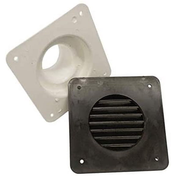 Battery Box Vent System - Black - Louver Cover and Cone Plate - RVs, Campers, Trailers, Motorhome Repair (Complete Vent System, Black)
