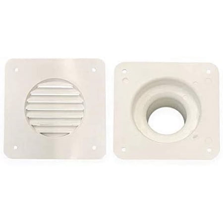 Battery Box Vent System - White - Louver Cover and Cone Plate - RVs, Campers, Trailers, Motorhome Repair (Complete Vent System, White)