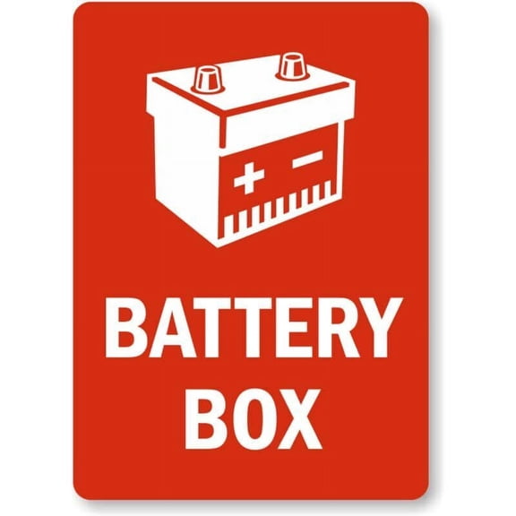 Battery Box Weatherproof Metal Aluminum Sign Size: 16 x 12 Inch