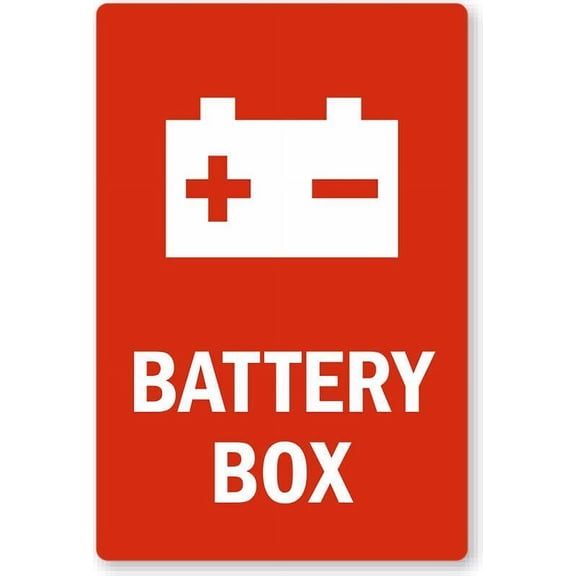 Battery Box Weatherproof Metal Aluminum Sign Size: 8 x 12 Inch