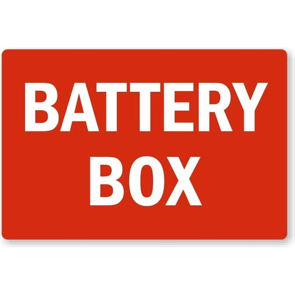 Battery Box Weatherproof Metal Aluminum Sign Size: 8 x 12 Inch
