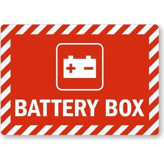 Battery Box Weatherproof Metal Aluminum Sign Size: 8 x 12 Inch