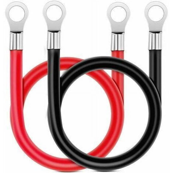 Battery Cable Set, Flexible PVC Insulated Copper Power Inverter Cables For Easy Installation And Heavy-Duty Performance, Ideal For Automotive And Marine Use