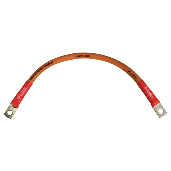 Battery Cable VBL4-O 4 Gauge AWG 9" 100% OFC Copper Flexible Orange Vlynx Durable Wire MADE IN USA