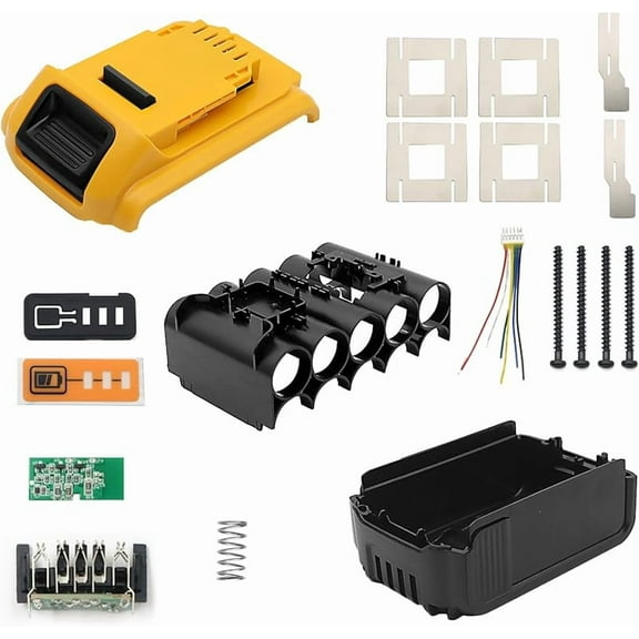 Battery Case Replacement Compatible with 5Ah 20V, 18 Volt Battery Cover Replacement for DCB201 DCB200 DCB205 Batteries, 3.0Ah- 6.0Ah