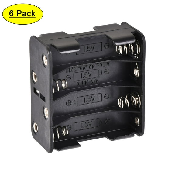 Battery Case Storage Box 8 Slots x 1.5V Battery Holder for 8 x AA Battery with Standard Snap Connector 6Pcs