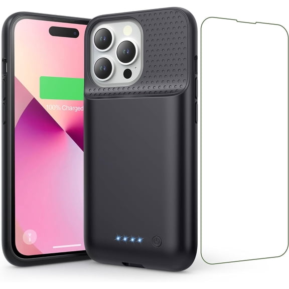 Battery Case for iPhone 14/13/13 Pro (6.1 Inch), [2024 Upgraded] Ultra-Slim 7500mAh Portable Extended Charger Cover 14, 13, 13Pro Charging ()