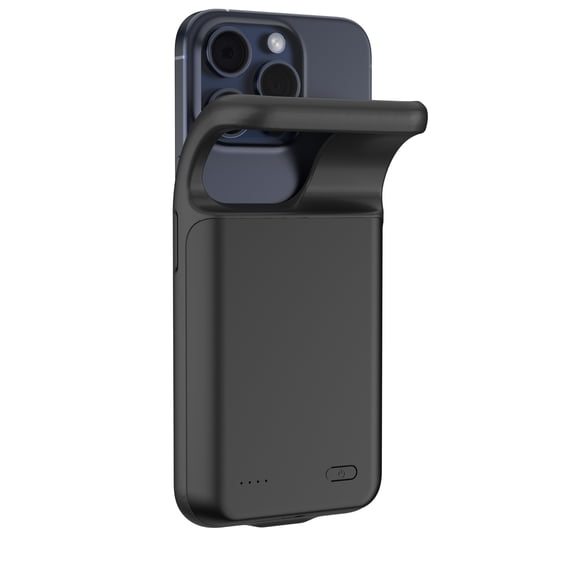 Battery Case for iPhone 15 Plus,10000mAh Portable Power Bank with Battery Level Display,Soft TPU Rechargeable Charging Cover（Black）