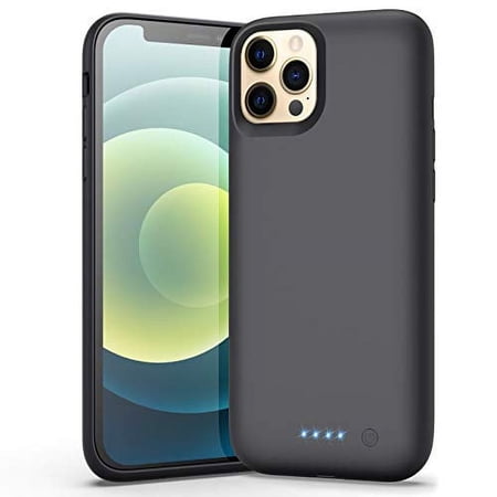 Battery Case for iPhone 12/12 Pro, ?Newest 6800mAh? Battery Charging Case Protective Battery Backup Pack Portable Charging Case for iPhone 12/12 Pro Extended Phone Cover 6.1 inch Smart Case - Black