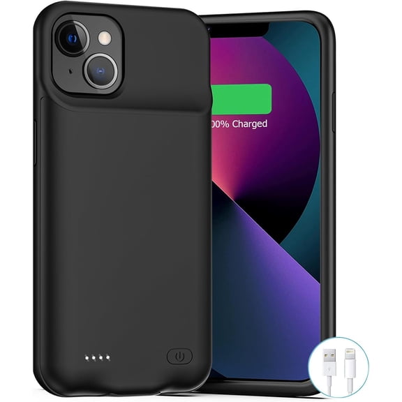 Battery Case for iPhone 12 Mini /13 Mini, Upgraded 6500mAh Rechargeable Portable Charging Case Compatible with iPhone 12 Mini /13 Mini (5.4 inch) Extended Battery Pack Protective Charger Case (Black)