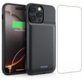 thumbnail image 1 of Battery Case for iPhone 16 Pro Max,Ultra-Slim 8600mAh Portable Charger Cover 360°Protection Rechargeable Extended Battery Charging Case for iPhone 16 Pro Max-Black, 1 of 5