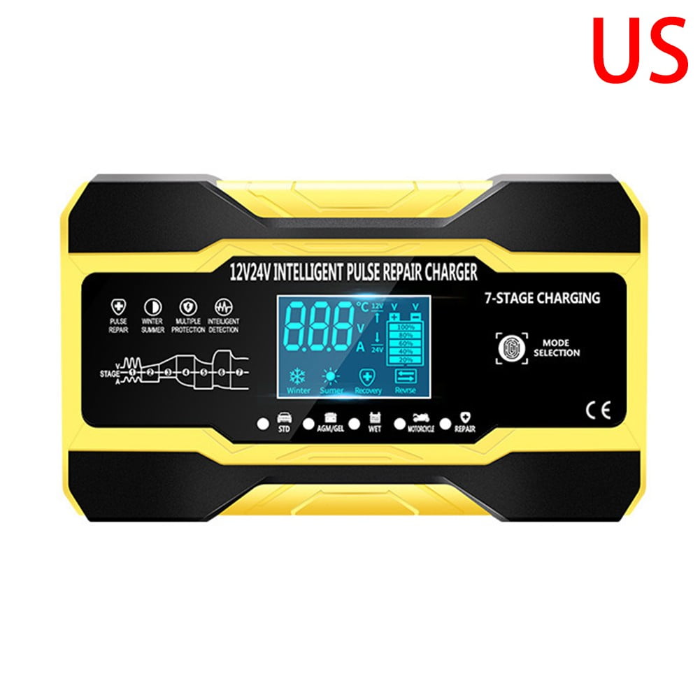 Battery Charger,12V and 24V 10-Amp Automotive Smart Charger for Car Battery US