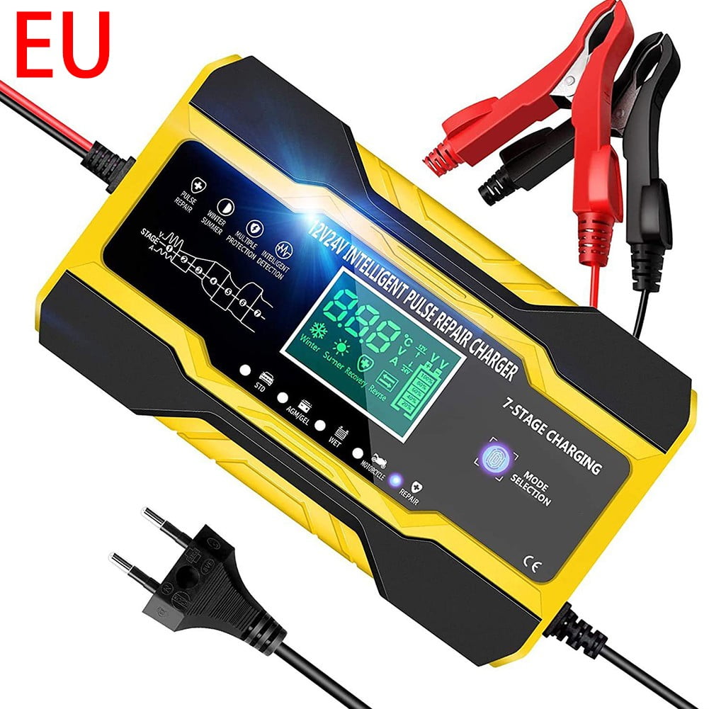 Battery Charger,12V and 24V 10-Amp Automotive Smart Charger for Car Battery