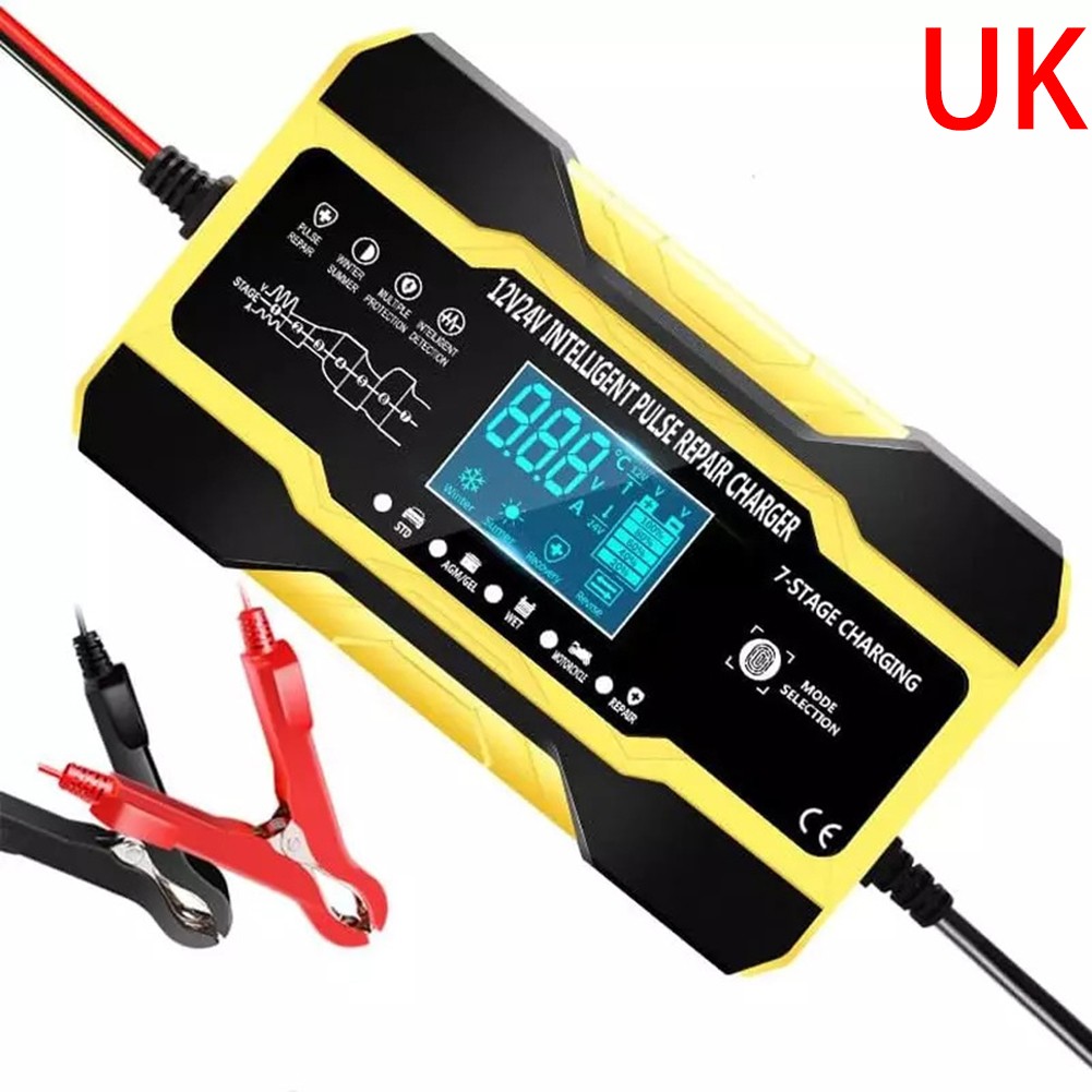 Battery Charger,12V and 24V 10-Amp Automotive Smart Charger for Car Battery