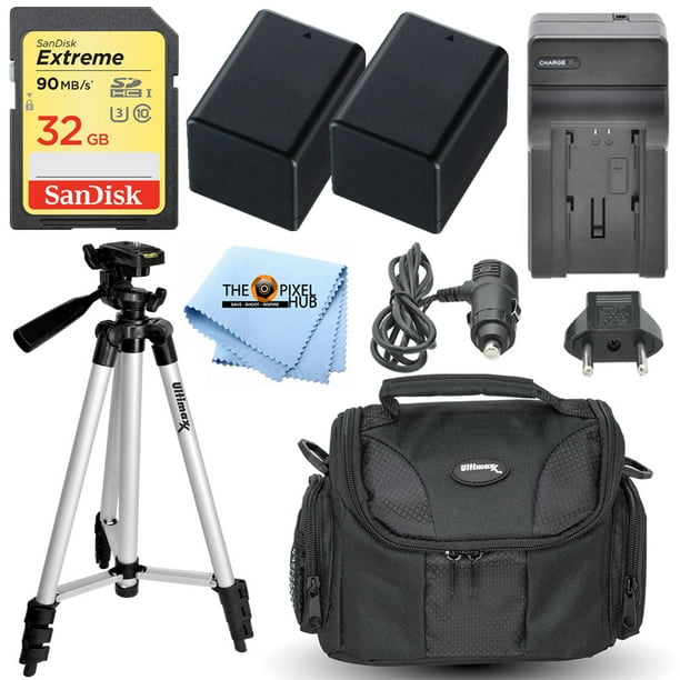 Battery Charger 32GB Tripod Accessory Bundle Kit for Canon VIXIA
