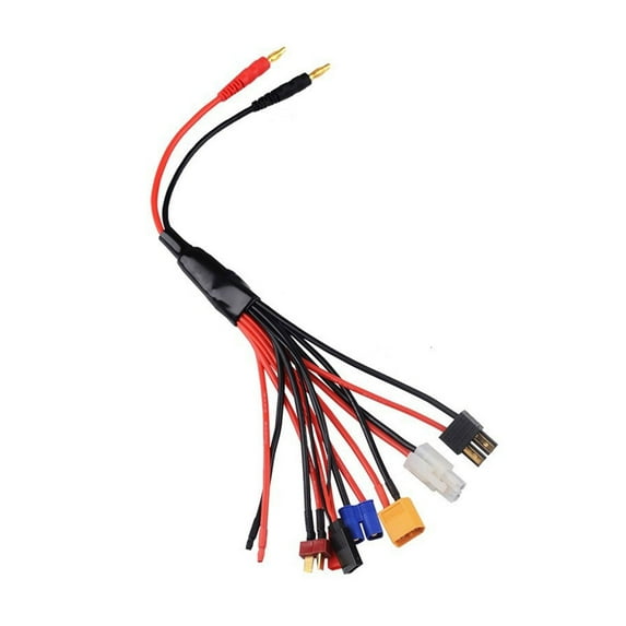 Battery Charger Adapter Connectors Splitter Wire 1 to 8 Convert Cable to 4.0mm Banana Plug Cable