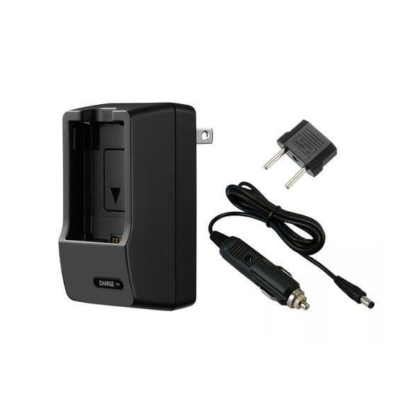 Battery Charger Compatible With Nikon D40. Universal Voltage (100-240V), Portable Compact Design, Flip Out Plug (Includes Car Charger)