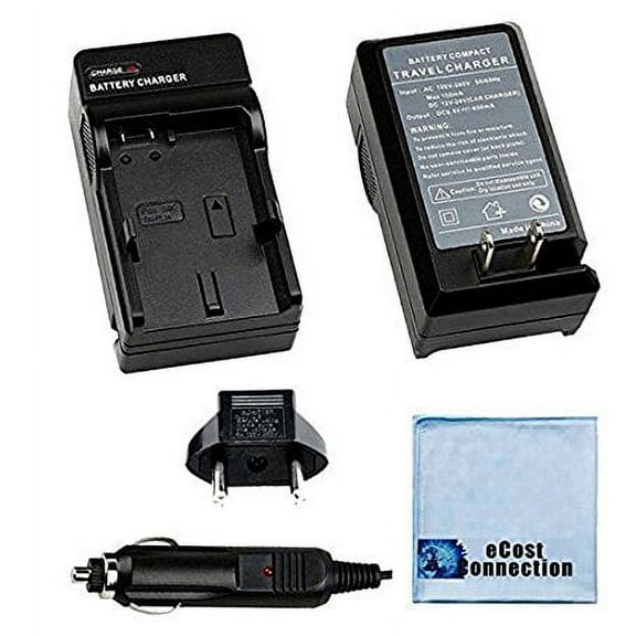 Battery Charger for Gopro HERO4, AHDBT-401 Camera Battery + eCostConnection Microfiber Cloth