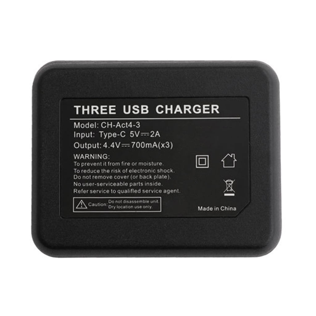 Battery Chargers for Action 4/3 Camera USB C Rechargeable Charging Hub