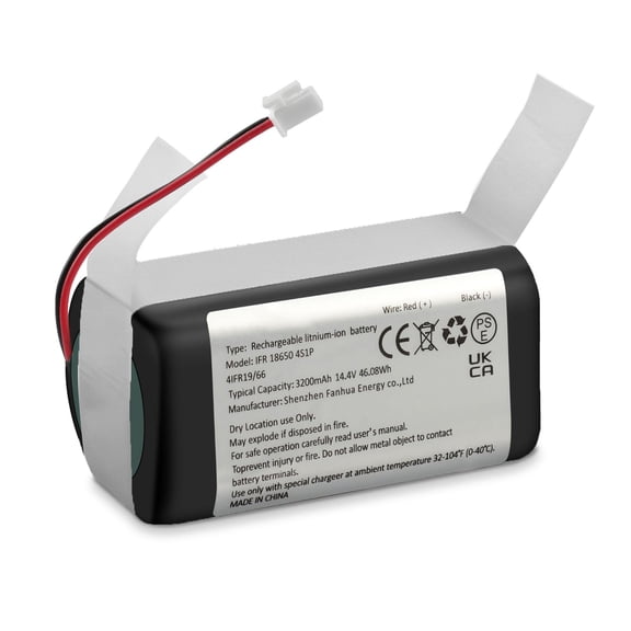 Battery Compatible with Shark R75 RV85 RV850 RV750-N RVBAT850 14.4V 3200mAh (2-Prongs Plug)