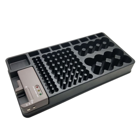 Battery Container Case with Removable Battery Tester & Three Light Display Holds 98pcs Batteries