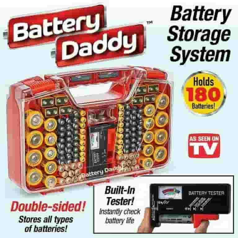 Battery Daddy Batter Battery Organizer Set with Battery Tester