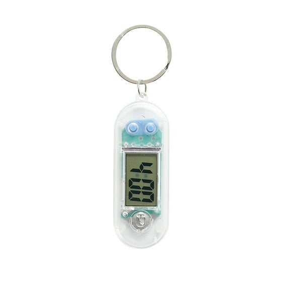 Battery Digital Clock, 1.5X0.6 In, Clear Plastic Shell, Keychain Display, Temperature Reading, Exam Room Use, Portable Carry, 1 Pc
