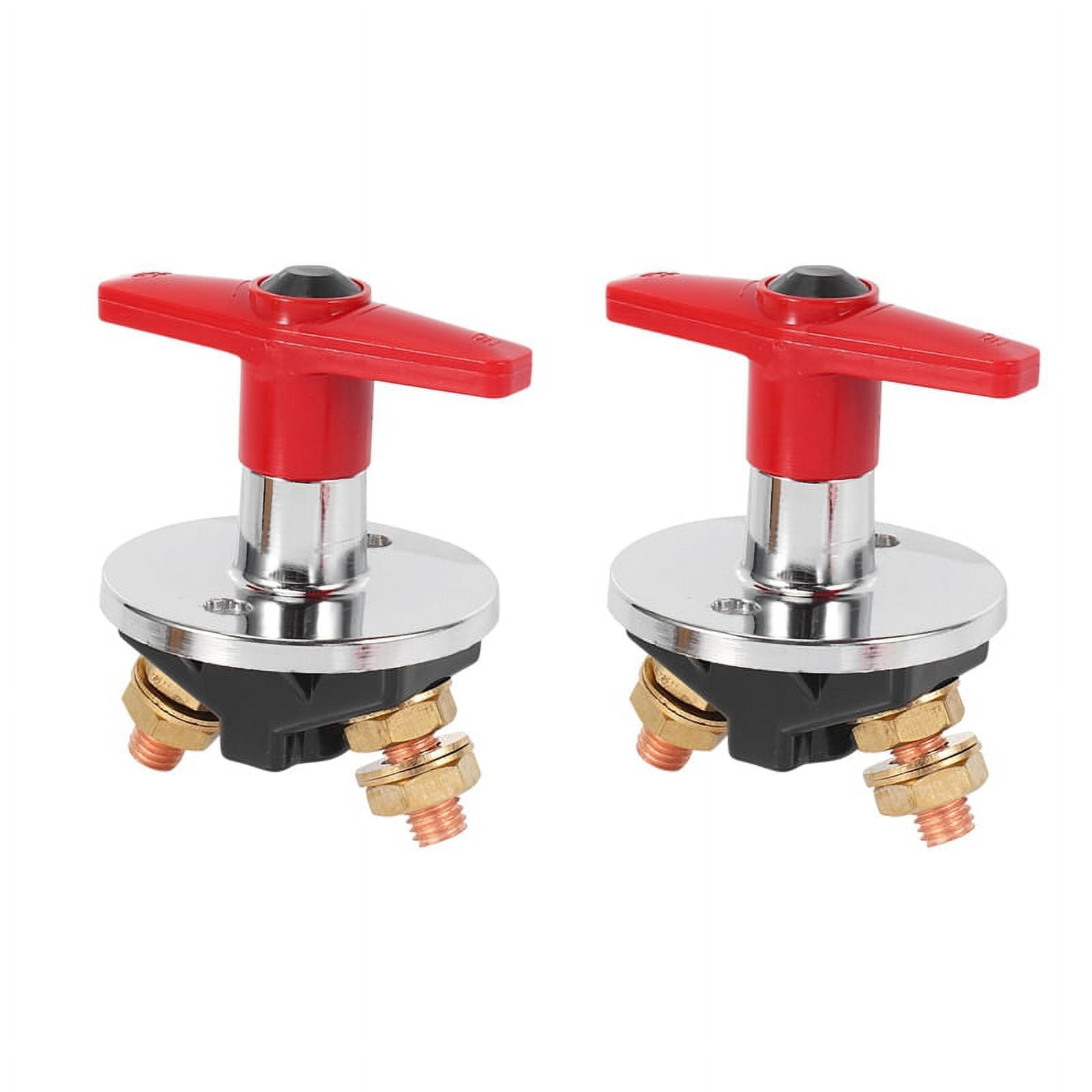 Battery Disconnect Cut Off Switch 500Amp Isolation Switch 12-60V Car Boat Truck Fixed Handle Key(Type F 2Pcs),2 x battery switch,red & black & silver