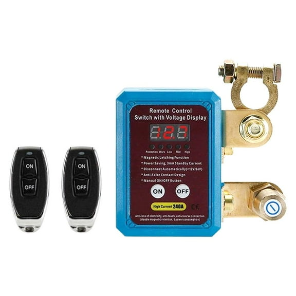 Battery Disconnect Switch 12V 240A, Kill Switch for Car, Remote Car Kill Switch Anti-Theft Automatic Power Shut Off, Battery Cut Off Switch 12V for Auto, Truck, RV, Marine Boat, SUV - Type B