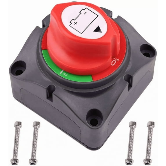 Battery Disconnect Switch,12V-48V Battery Power Cut Master Switch,Anti-Leakage Protection For Car RV Boat (Rotary On/Off)