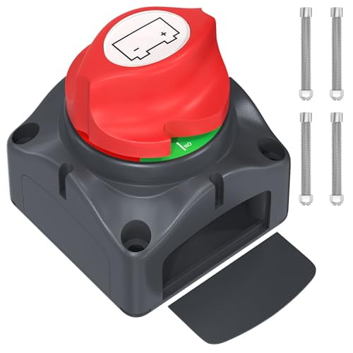Battery Disconnect Switch 12V-48V Waterproof Marine Battery Cut Off Switch Master for Car Boat RV ATV UTV Vehicles
