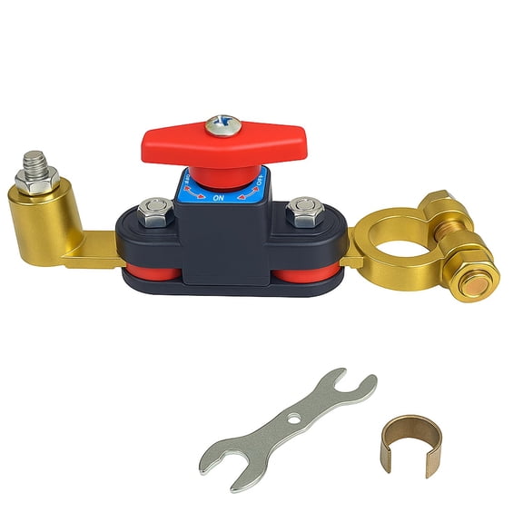 Battery Disconnect Switch 12V Heavy Duty, Adjustable Rotating Battery Cut Off Switch, Pure Copper Battery Kill Switch, 12V-48V Top Post Shut Off On/Off Isolator for Car Marine Boat RV ATV (1