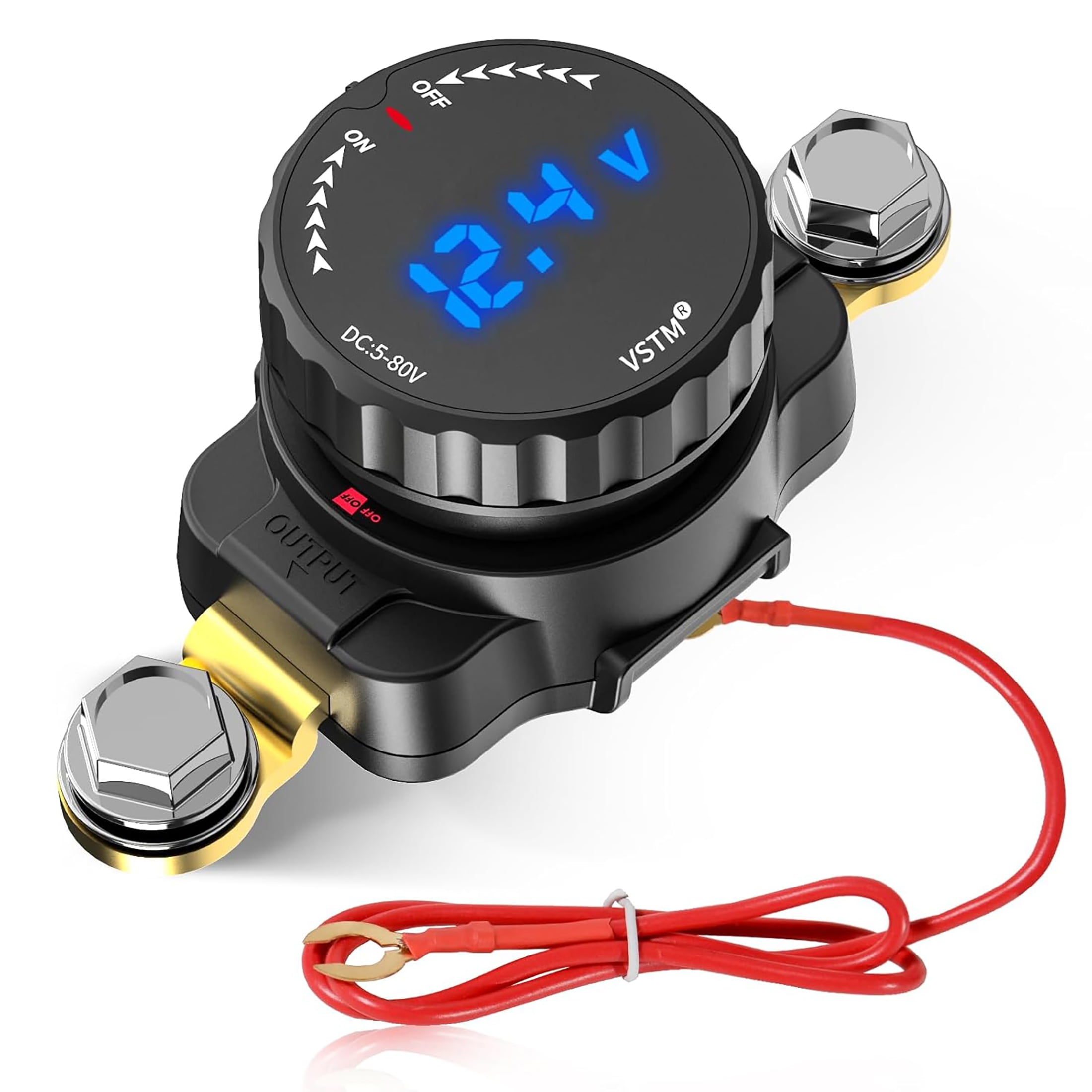 Battery Disconnect Switch, 5V-80V Side Post Battery Switch with LED ...